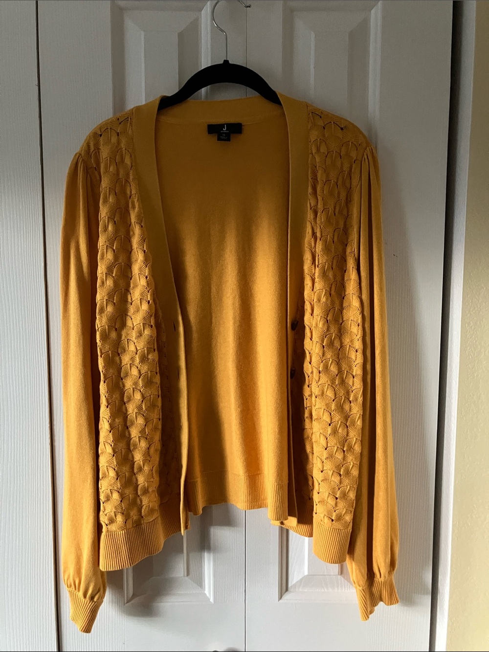 Jason Wu Golden Yellow Open-Front Knit Cardigan